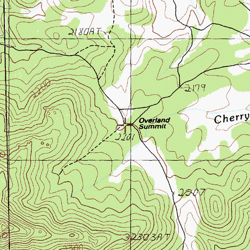 Topographic Map of Overland Summit, NV
