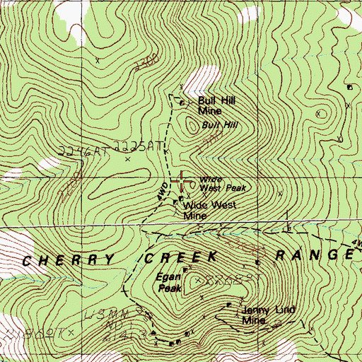 Topographic Map of Wide West Peak, NV