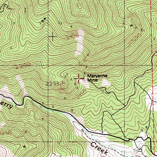 Topographic Map of Maryanne Mine, NV