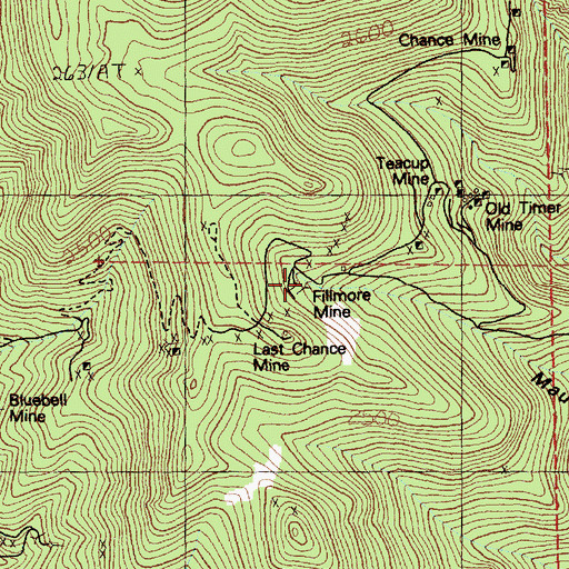 Topographic Map of Fillmore Mine, NV