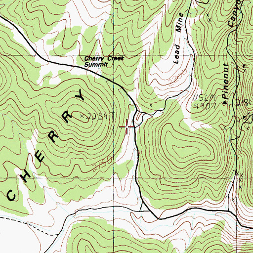 Topographic Map of Lead Mine Canyon, NV