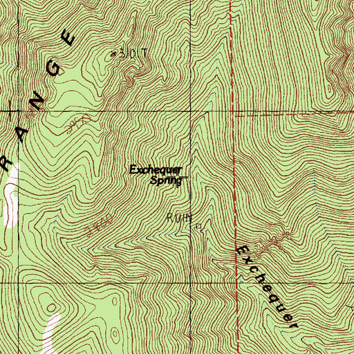 Topographic Map of Exchequer Spring, NV