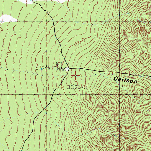 Topographic Map of Carlson Canyon, NV