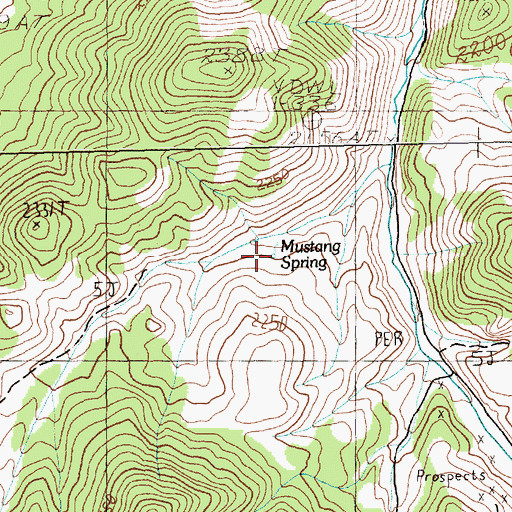 Topographic Map of Mustang Spring, NV
