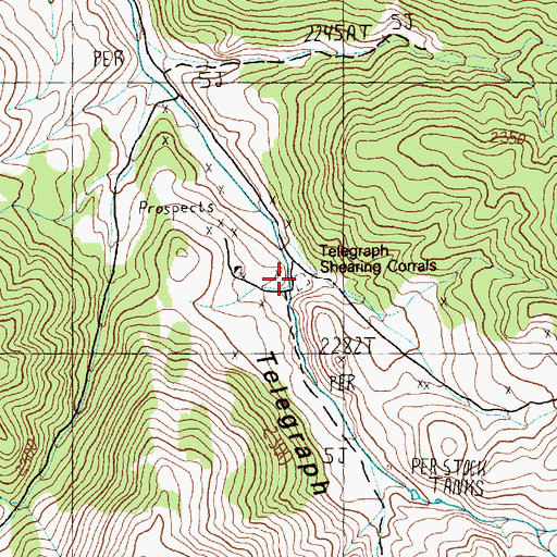 Topographic Map of Telegraph Shearing Corrals, NV