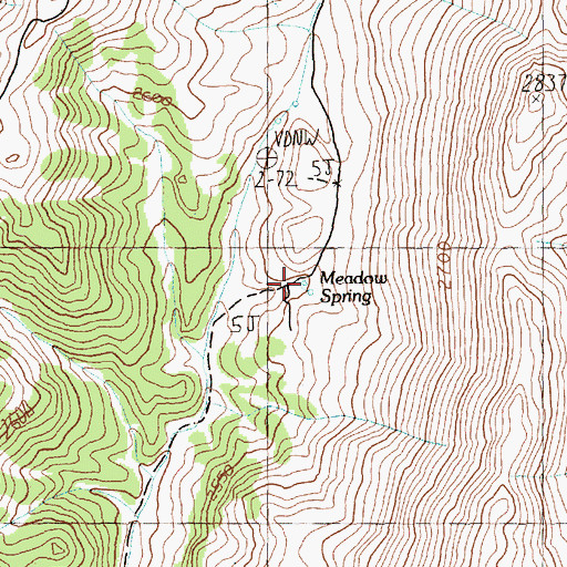 Topographic Map of Meadow Spring, NV