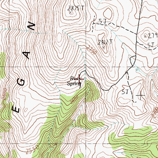 Topographic Map of Rock Spring, NV