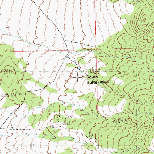 Topographic Map of South Butte Well, NV