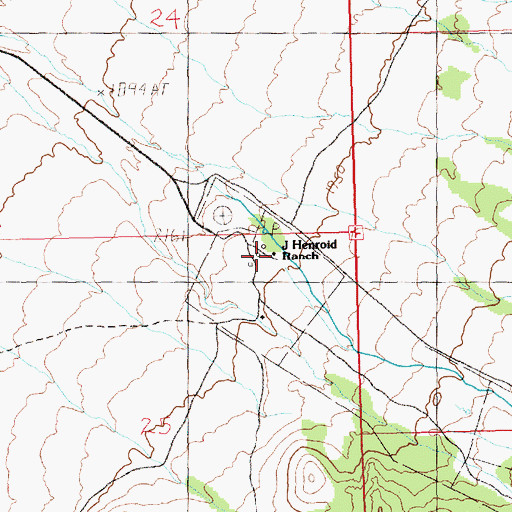 Topographic Map of J Henroid Ranch, NV