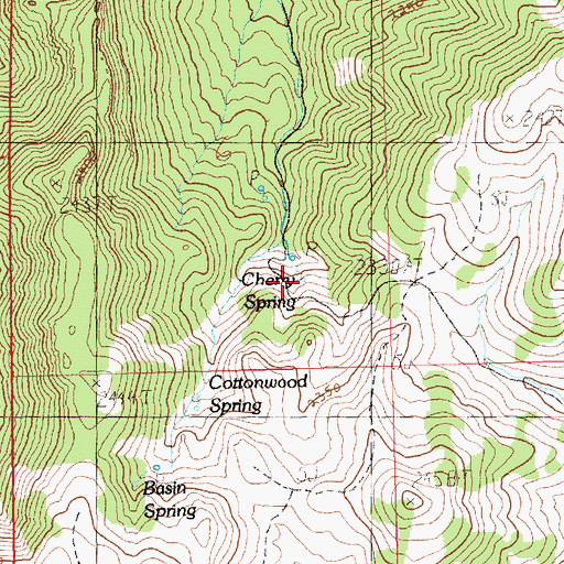 Topographic Map of Cherry Spring, NV