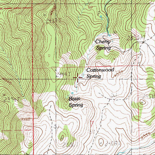 Topographic Map of Cottonwood Spring, NV