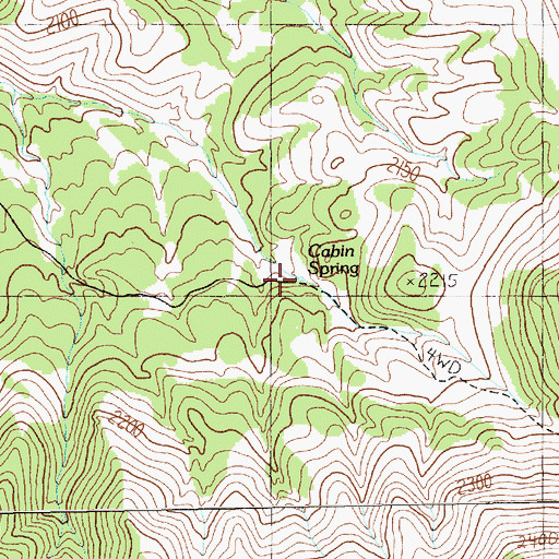 Topographic Map of Cabin Spring, NV