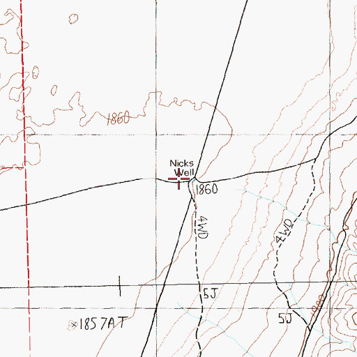 Topographic Map of Nicks Well, NV