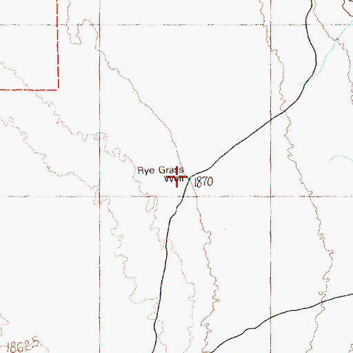 Topographic Map of Rye Grass Well, NV