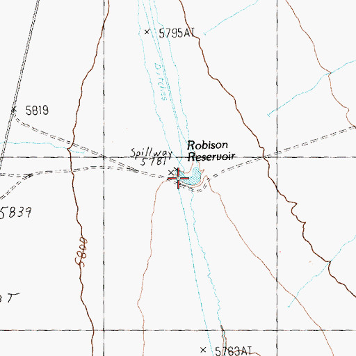 Topographic Map of Robison Reservoir, NV