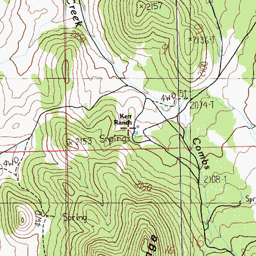 Topographic Map of Kerr Ranch, NV