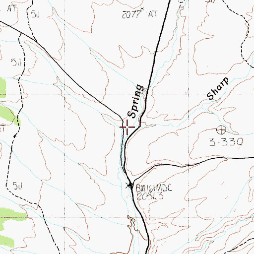 Topographic Map of Sharp Creek, NV