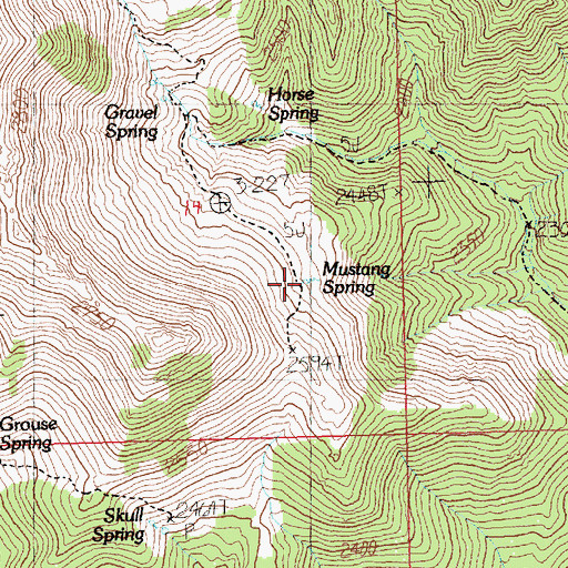 Topographic Map of Mustang Spring, NV