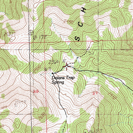 Topographic Map of Dolans Trap Canyon, NV