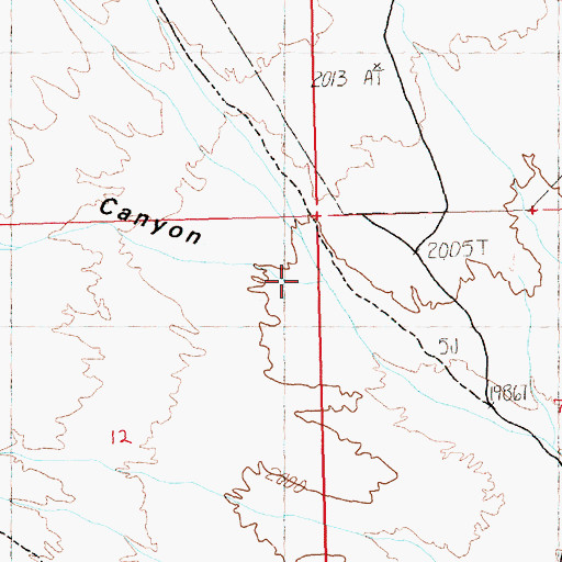 Topographic Map of Dry Canyon, NV