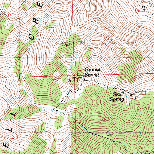 Topographic Map of Grouse Spring, NV