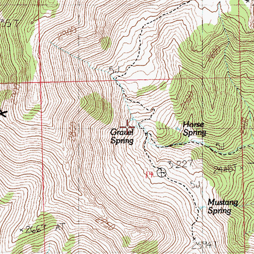 Topographic Map of Gravel Spring, NV