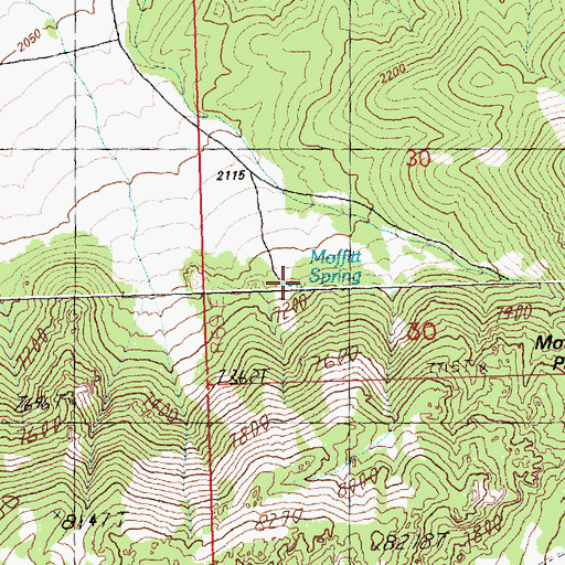 Topographic Map of Moffitt Spring, NV