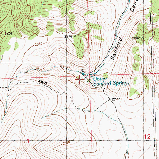 Topographic Map of Upper Sanford Springs, NV