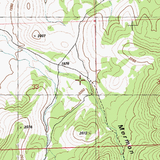 Topographic Map of Mormon Canyon, NV