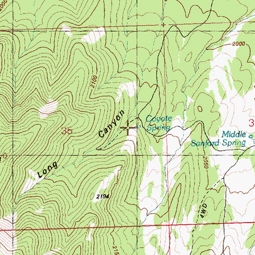Topographic Map of Coyote Spring, NV
