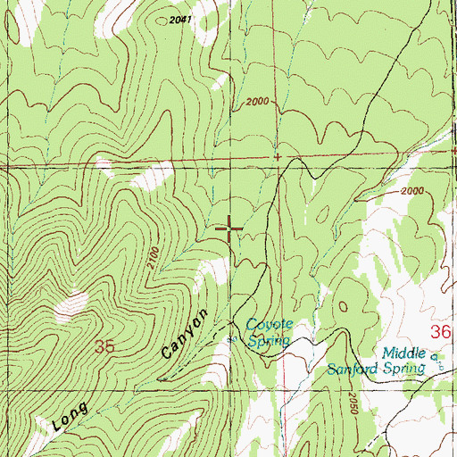 Topographic Map of Long Canyon, NV