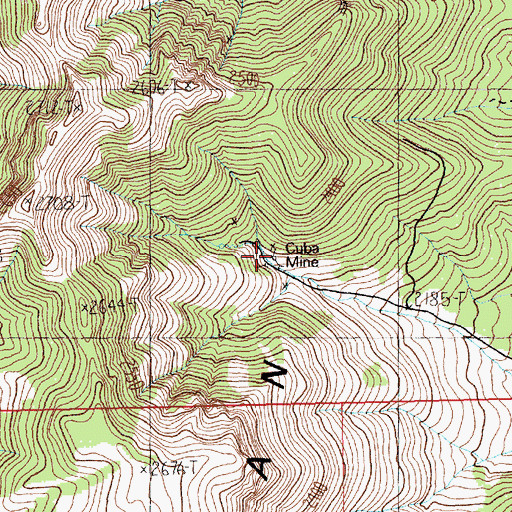 Topographic Map of Cuba Mine, NV