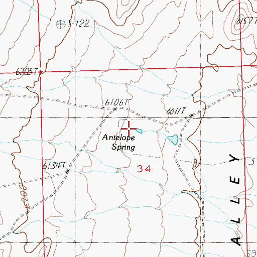 Topographic Map of Antelope Spring, NV