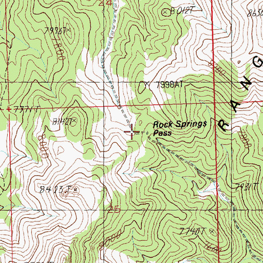 Topographic Map of Rock Springs Pass, NV