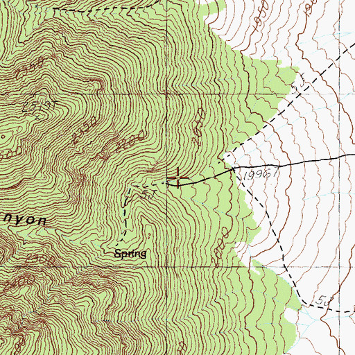 Topographic Map of Pluto Canyon, NV