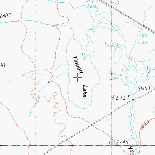 Topographic Map of Tippett Lake, NV