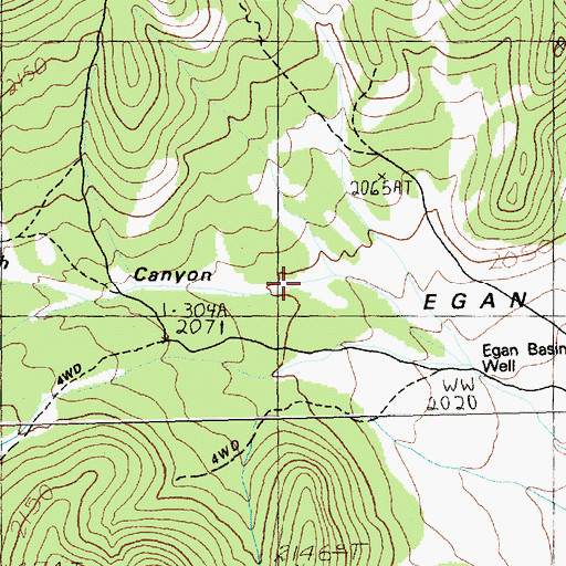 Topographic Map of Clonch Canyon, NV