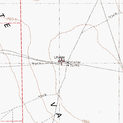 Topographic Map of Uhalde Well, NV