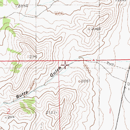 Topographic Map of Butte Gulch, NV