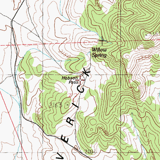 Topographic Map of Hobson Pass, NV