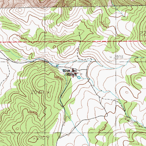 Topographic Map of Blue Jay Ranch, NV