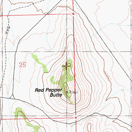 Topographic Map of Red Pepper Butte, NV