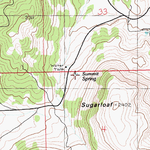 Topographic Map of Summit Spring, NV