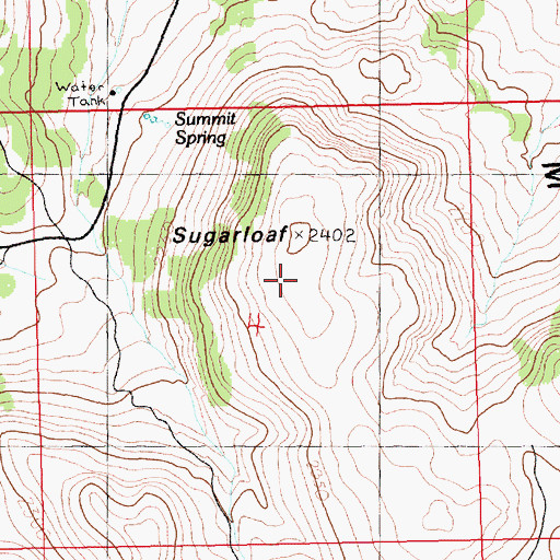Topographic Map of Sugarloaf, NV