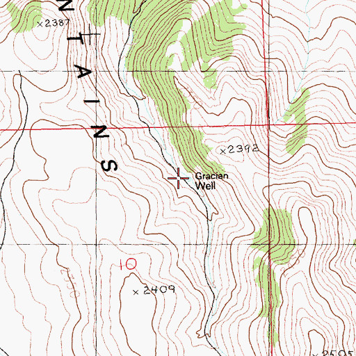 Topographic Map of Gracian Well, NV