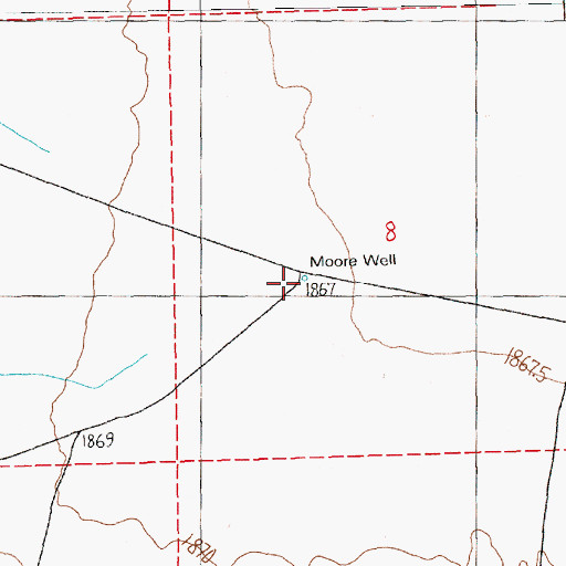 Topographic Map of Moore Well, NV