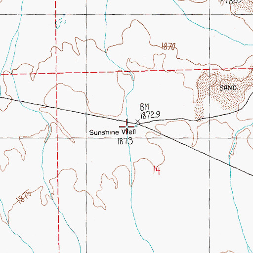 Topographic Map of Sunshine Well, NV