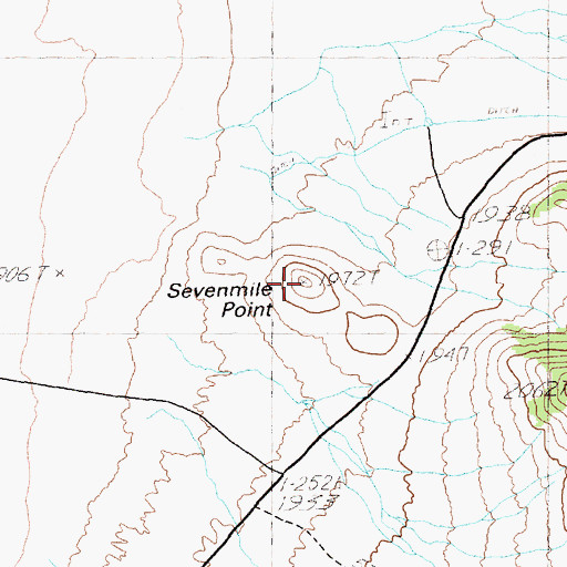 Topographic Map of Sevenmile Point, NV