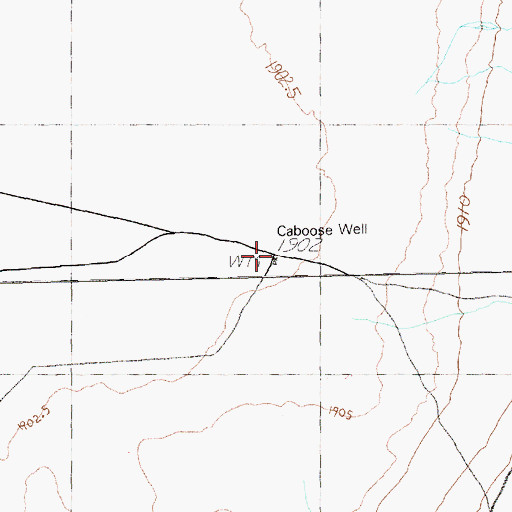 Topographic Map of Caboose Well, NV