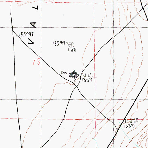 Topographic Map of Dry Lake Well, NV